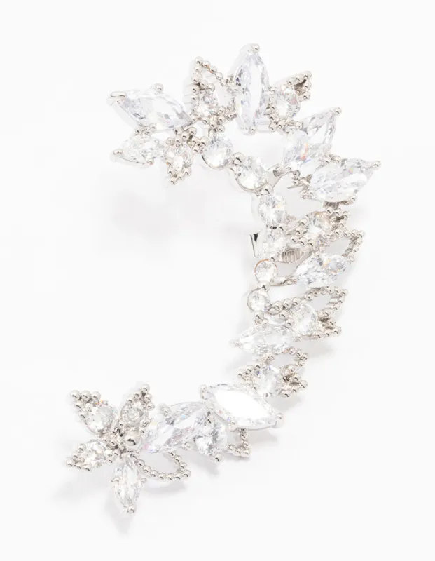 Silver Cubic Zirconia Grand Marquise Earring Cuff sold by lovisa