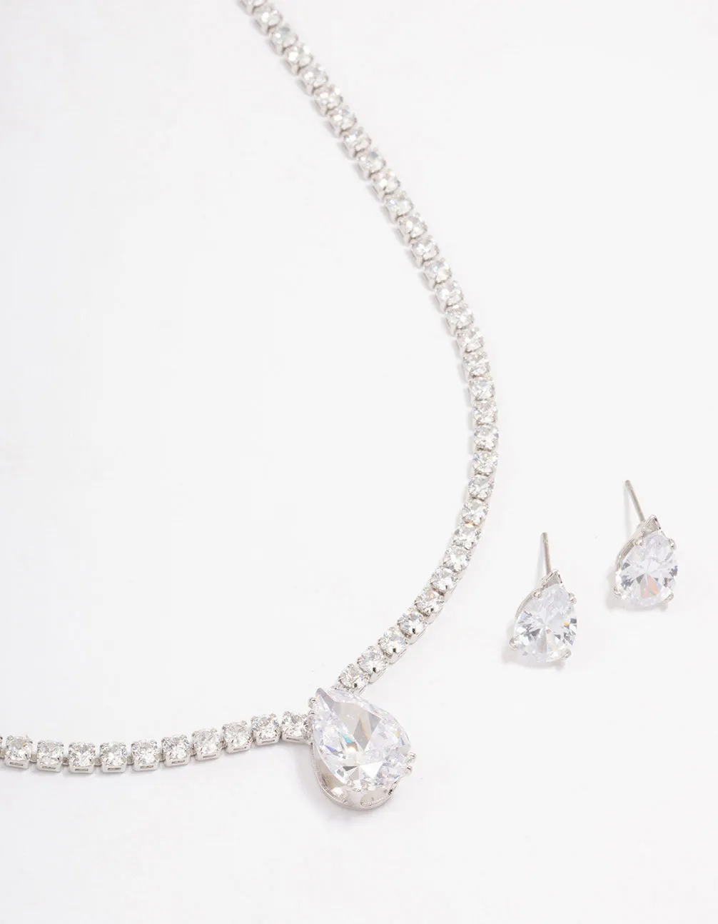 Silver Cubic Zirconia Teardrop Jewellery Set sold by lovisa