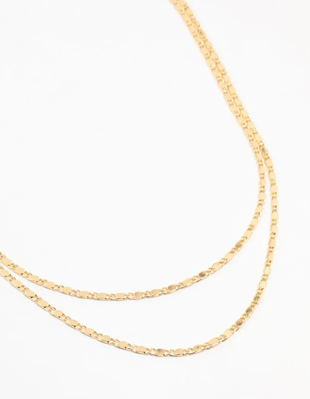 Gold Plated Vintage Chain Layered Necklace sold by lovisa