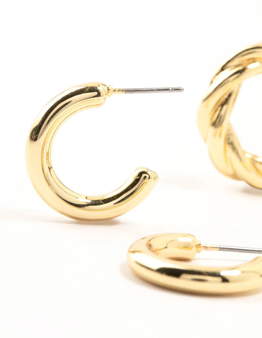 Gold Plated Classic Twisted Earrings 2-Pack sold by lovisa product image thumbnail 2