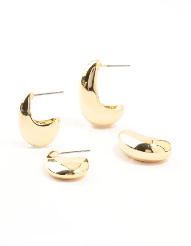 Gold Plated Long Drop Stud Earrings sold by lovisa
