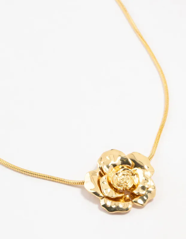 Gold Plated Rose Necklace sold by lovisa