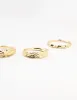Gold Plated Textured Metal Rings 5-Pack sold by lovisa