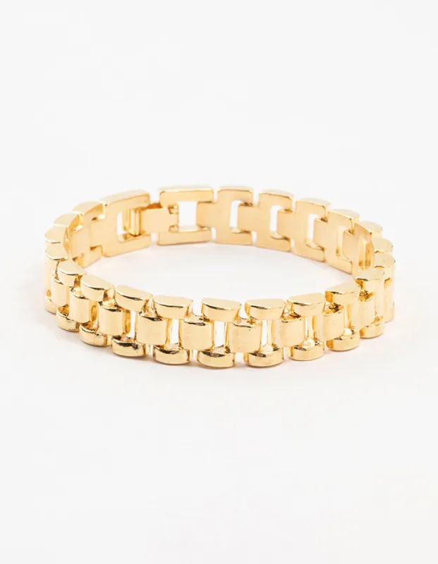 Gold Plated Watch Chain Bracelet sold by lovisa
