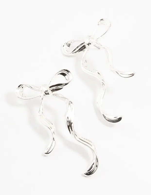 Silver Plated Bow Stud Earrings sold by lovisa