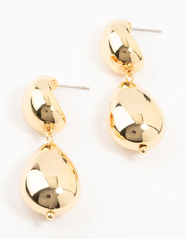 Gold Plated Double Bubble Drop Earrings sold by lovisa