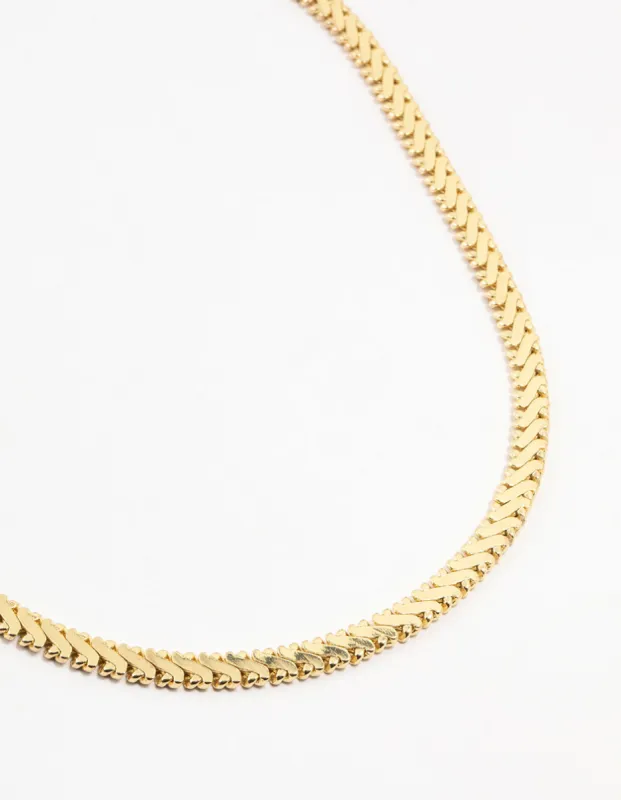 Gold Plated Flat Edge Detailed Necklace sold by lovisa