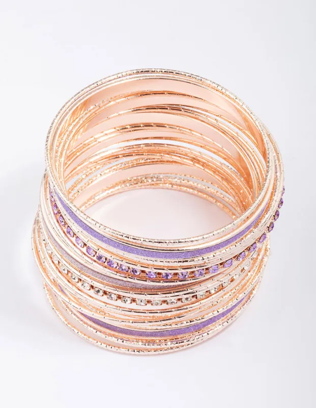 Rose Gold Cup Chain Glitter Bracelet Pack sold by lovisa