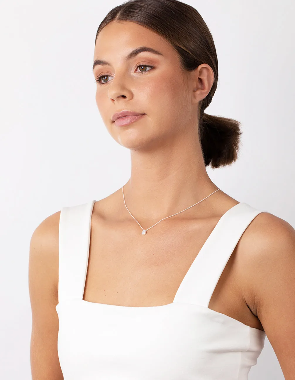 Sterling Silver Cubic Zirconia Pear Halo Necklace sold by lovisa product image thumbnail 5