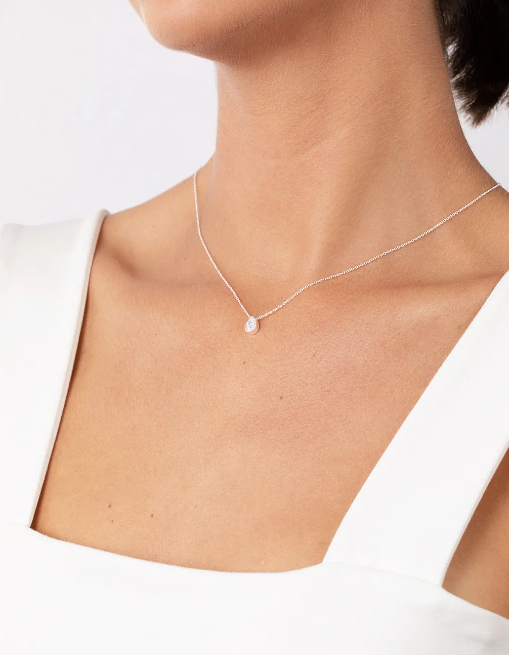 Sterling Silver Cubic Zirconia Pear Halo Necklace sold by lovisa product image thumbnail 2