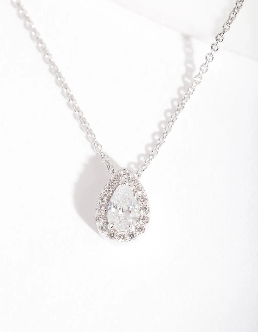 Sterling Silver Cubic Zirconia Pear Halo Necklace sold by lovisa product image thumbnail 4