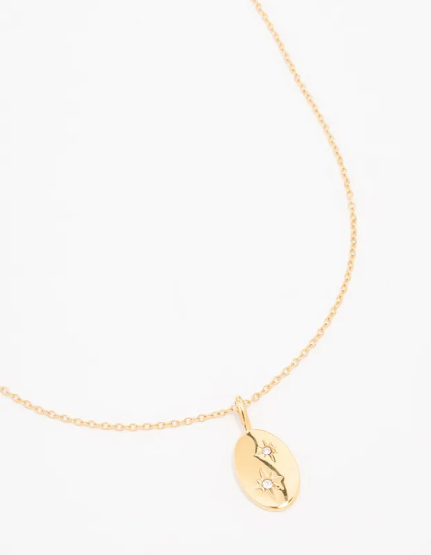 Waterproof Gold Plated Stainless Steel Crystal Star Pendant Necklace sold by lovisa