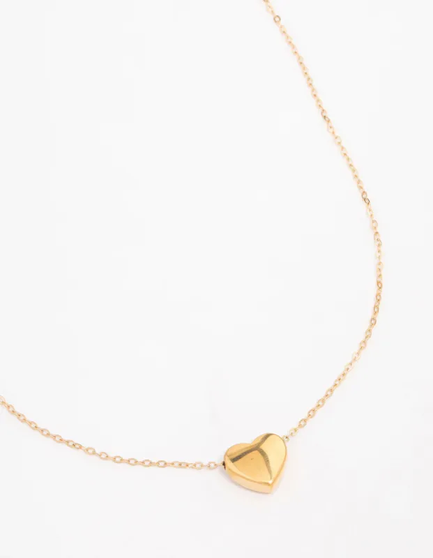 Waterproof Gold Plated Stainless Steel Pendant Heart Necklace sold by lovisa