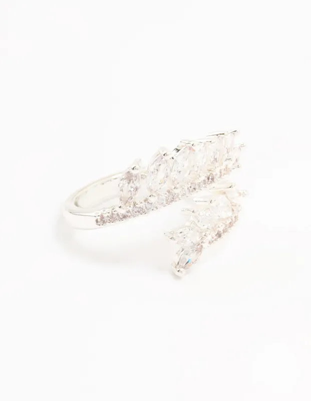 Silver Plated Wrapped Vine Cubic Zirconia Ring sold by lovisa