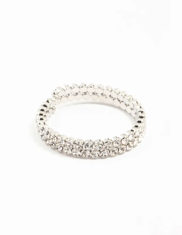Silver Diamante Bangle sold by lovisa