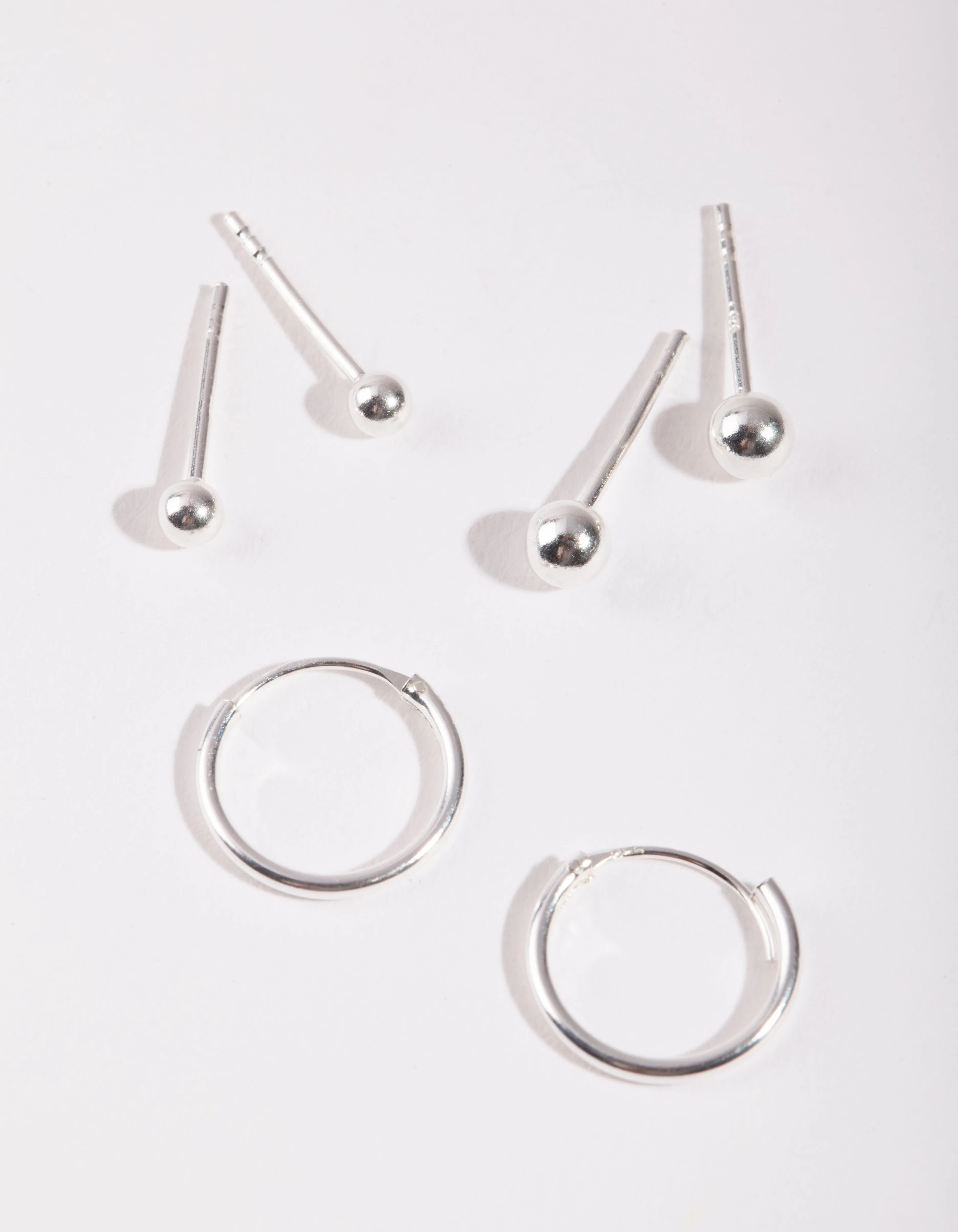 Sterling Silver Gradual Ball Hoop Earring Pack sold by lovisa