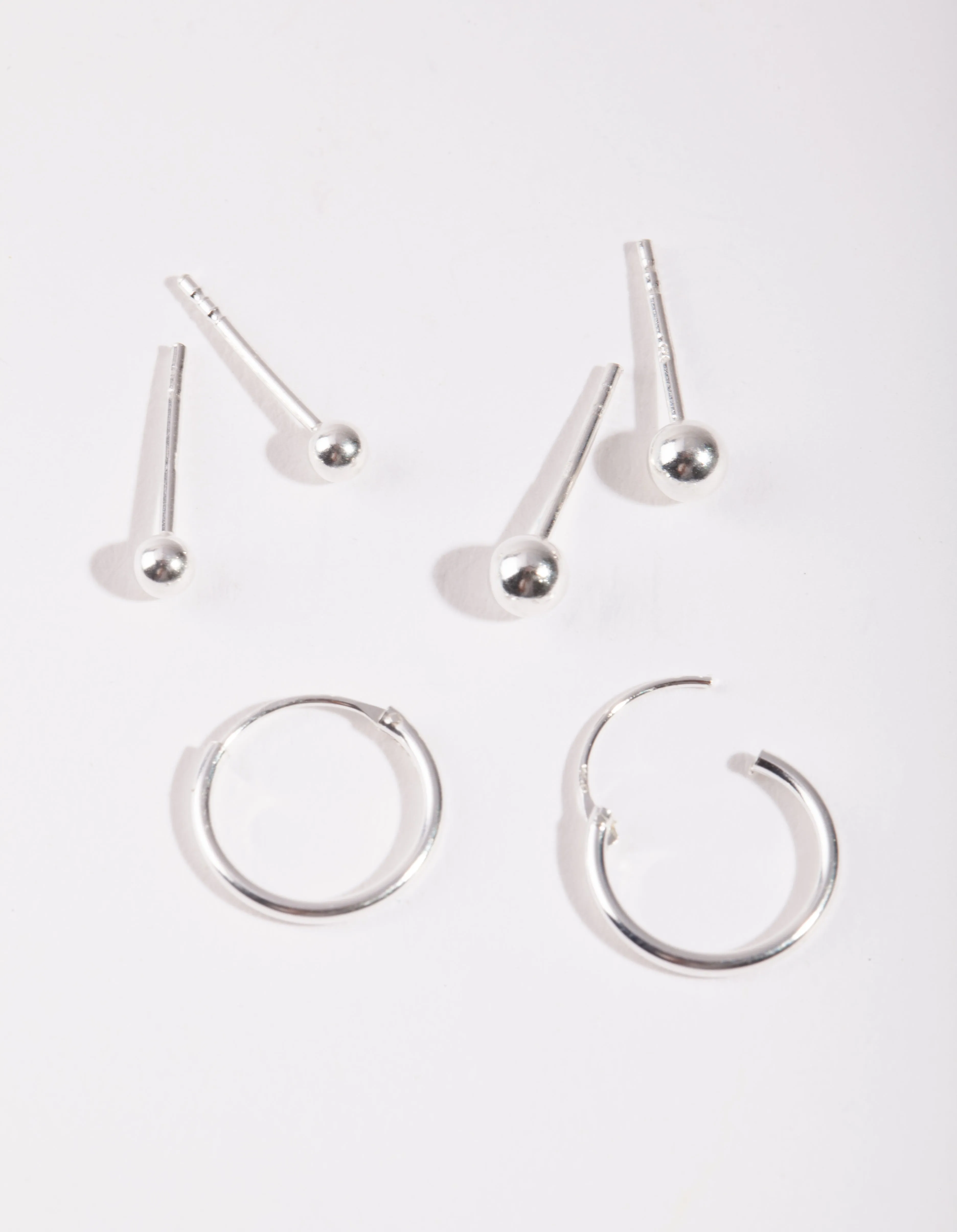 Sterling Silver Gradual Ball Hoop Earring Pack sold by lovisa product image thumbnail 2