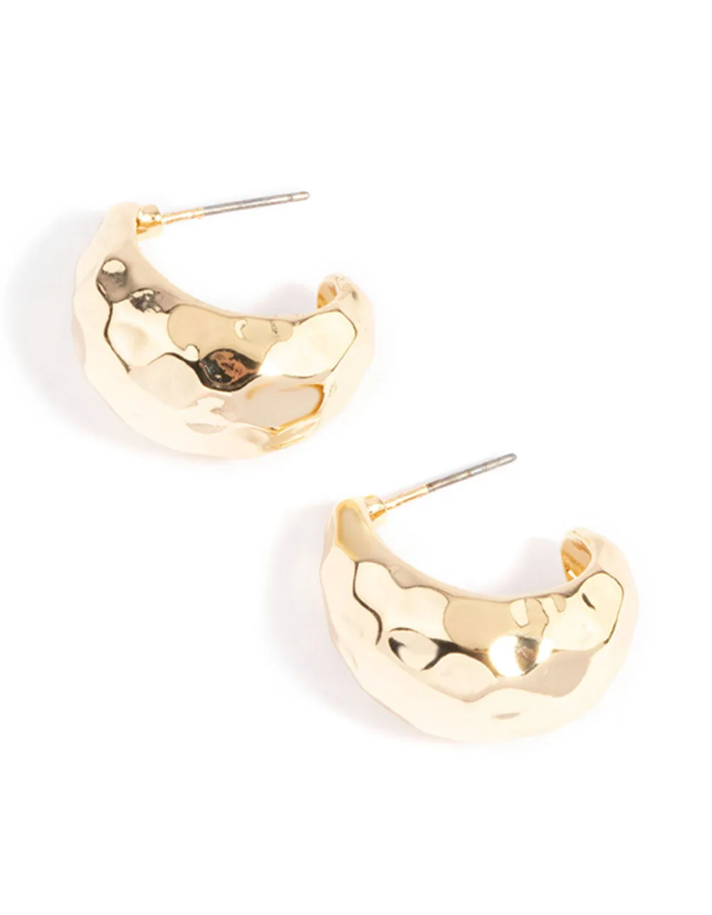 Gold Plated Textured Bold Hoop Earrings sold by lovisa product image thumbnail 3
