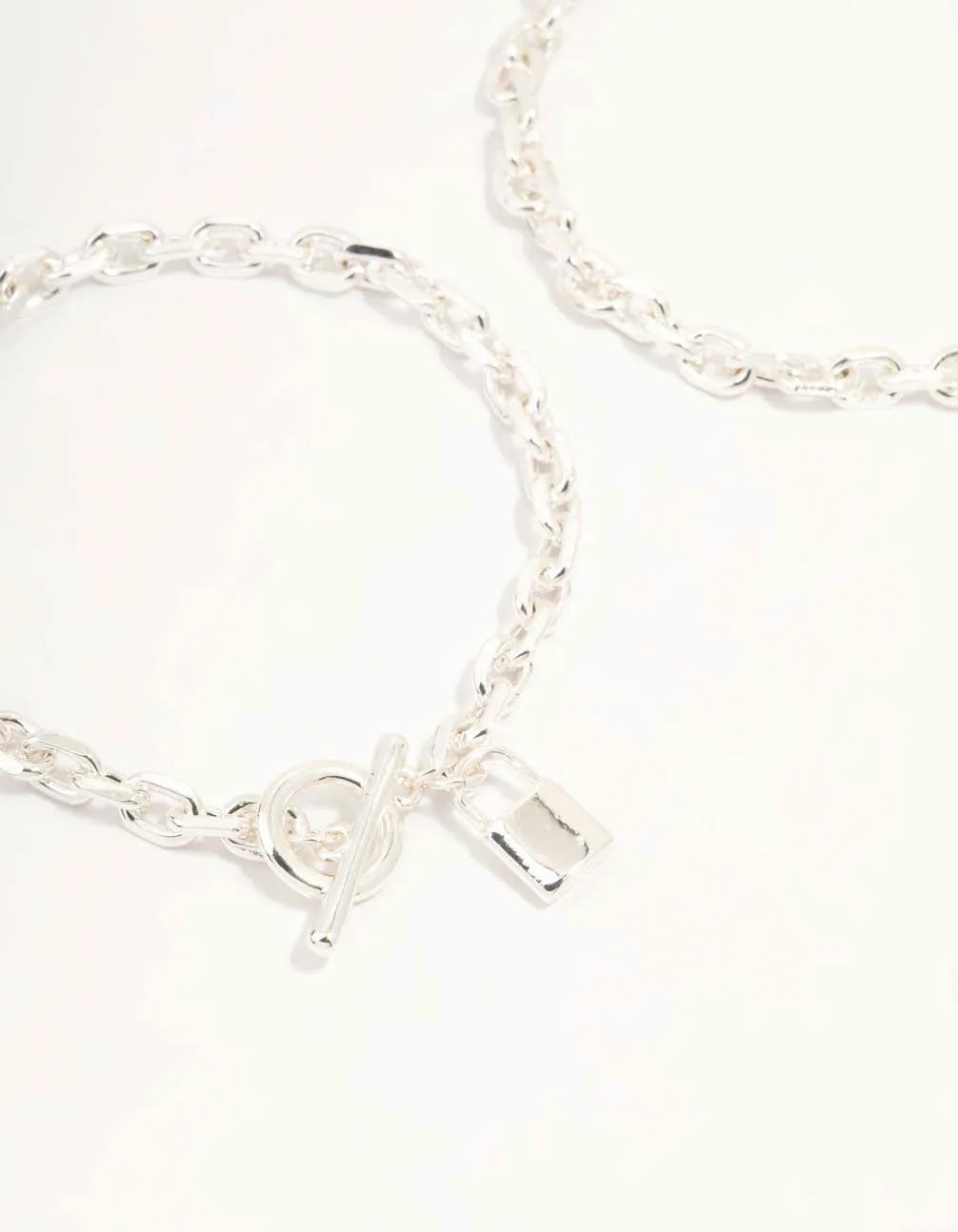 Silver Chunky Lock & Key Bracelets 2-Pack sold by lovisa product image thumbnail 3