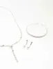 Silver Diamante Station Necklace & Earrings & Bracelet Set sold by lovisa