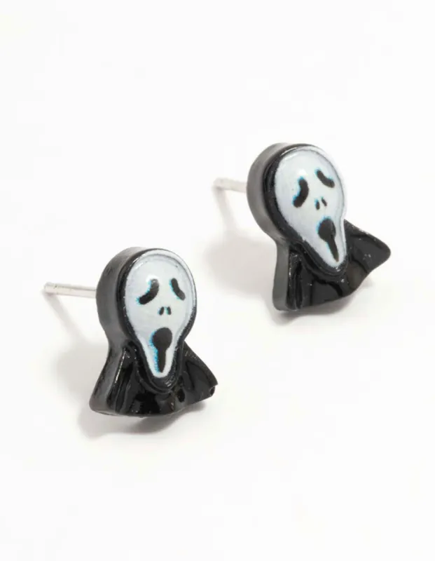 Ghost Face Stud Earrings sold by lovisa