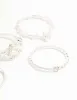 Silver Twisted, Sleek & Diamante Flower Style Rings 6-Pack sold by lovisa