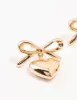 Gold Bow & Puffy Heart Drop Earrings sold by lovisa