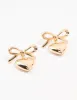 Gold Bow & Puffy Heart Drop Earrings sold by lovisa