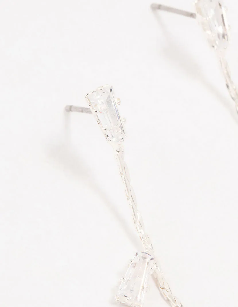 Silver Freshwater Pearl Cubic Zirconia Leaf Drop Earrings sold by lovisa product image thumbnail 2