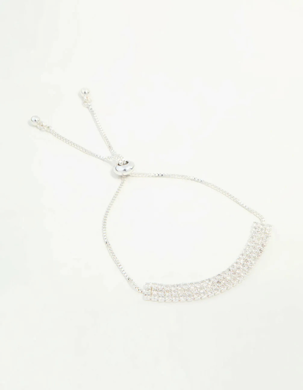 Silver Diamante Thick Cup chain Toggle Bracelet sold by lovisa