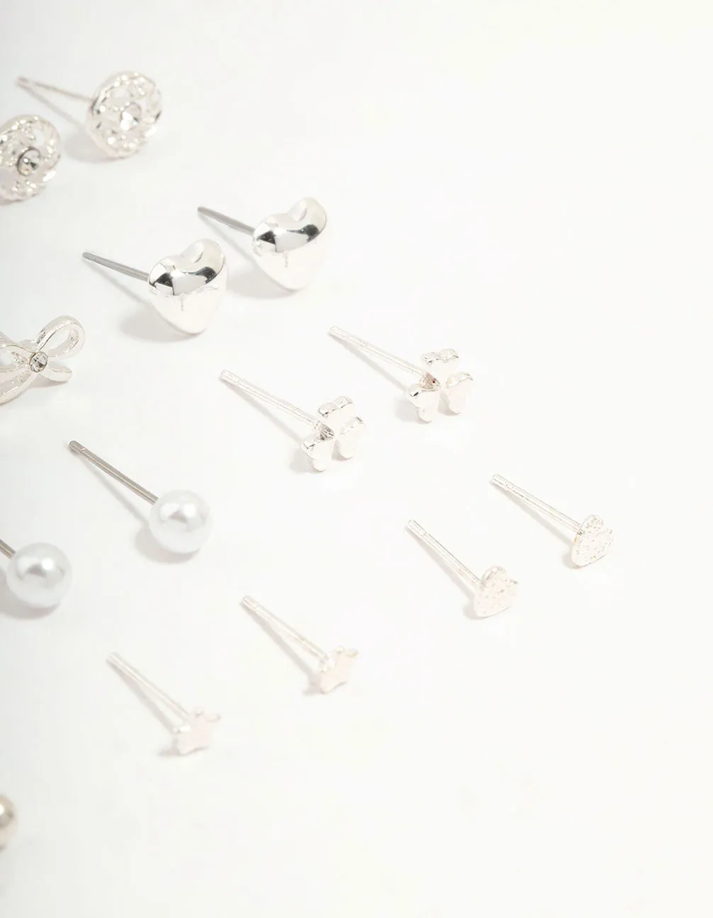Silver Butterfly & Mixed Style Stud Earrings 12-Pack sold by lovisa product image thumbnail 3