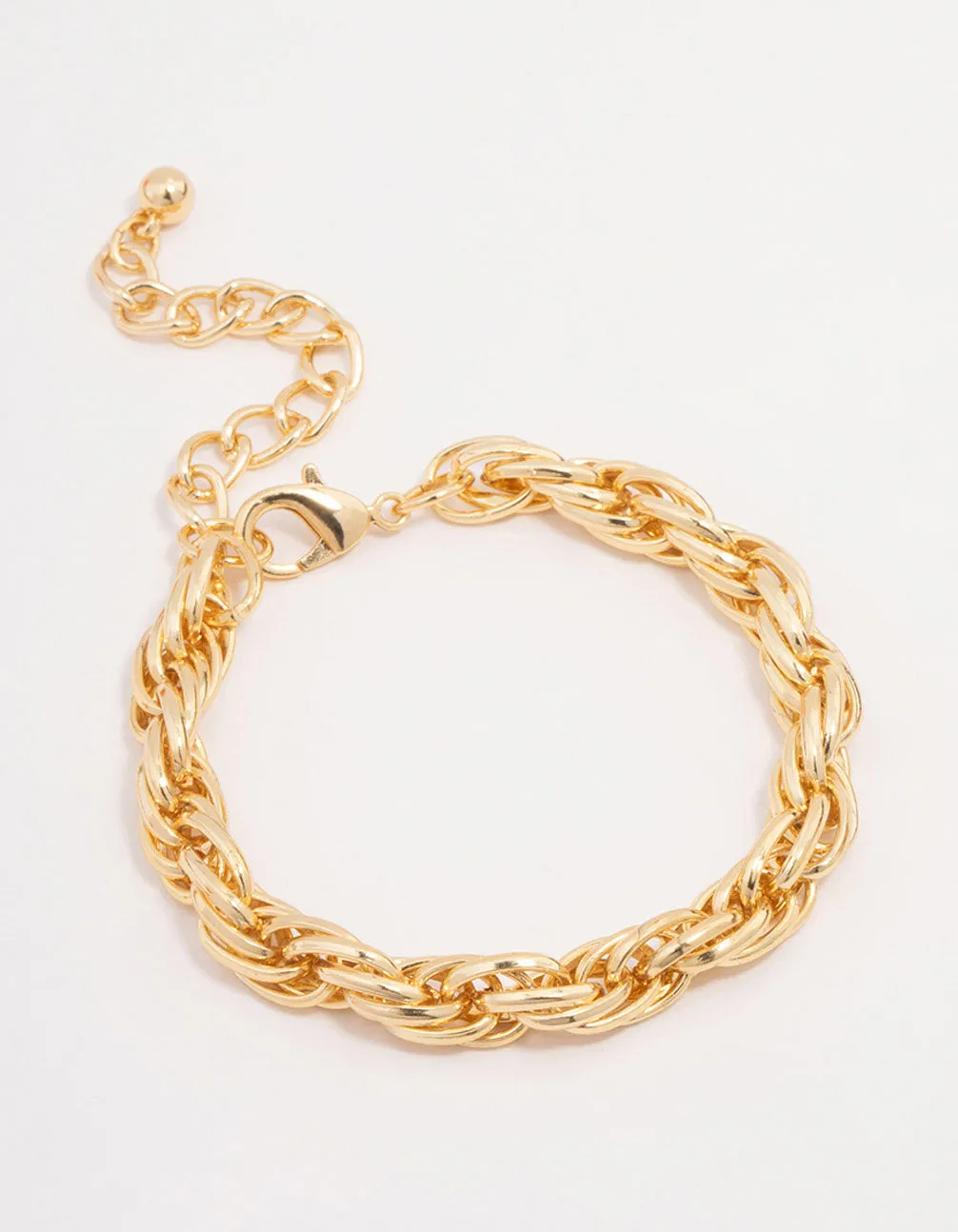 Gold Plated Chunky Rope Chain Bracelet sold by lovisa