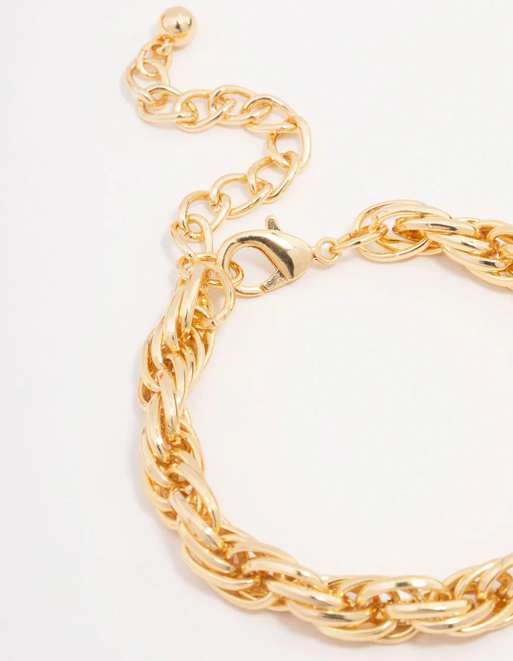 Gold Plated Chunky Rope Chain Bracelet sold by lovisa product image thumbnail 3