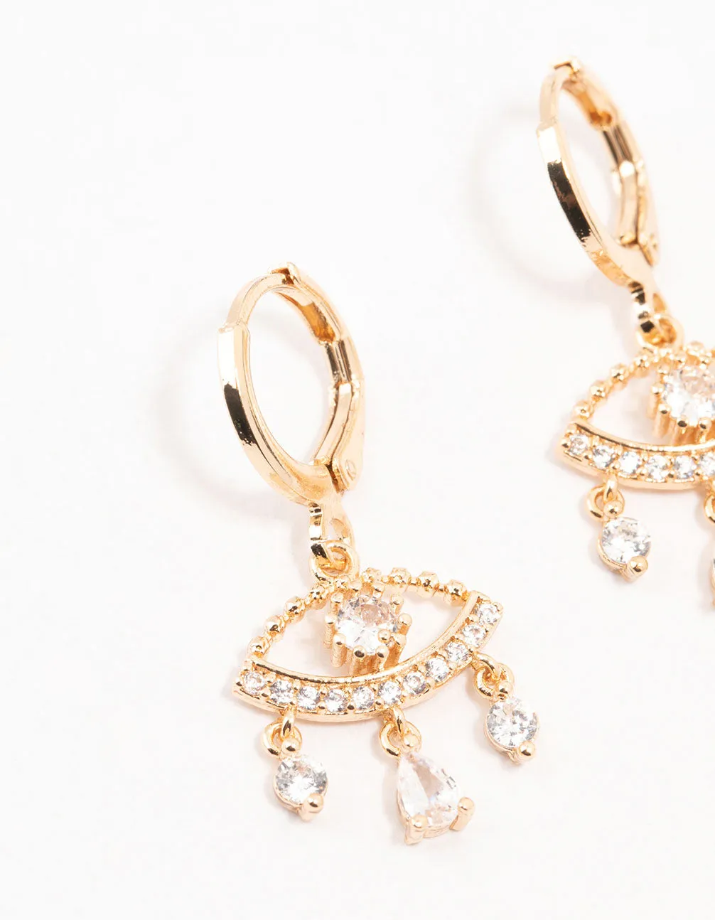 Gold Cubic Zirconia Evil Eye Huggie Earrings sold by lovisa product image thumbnail 2