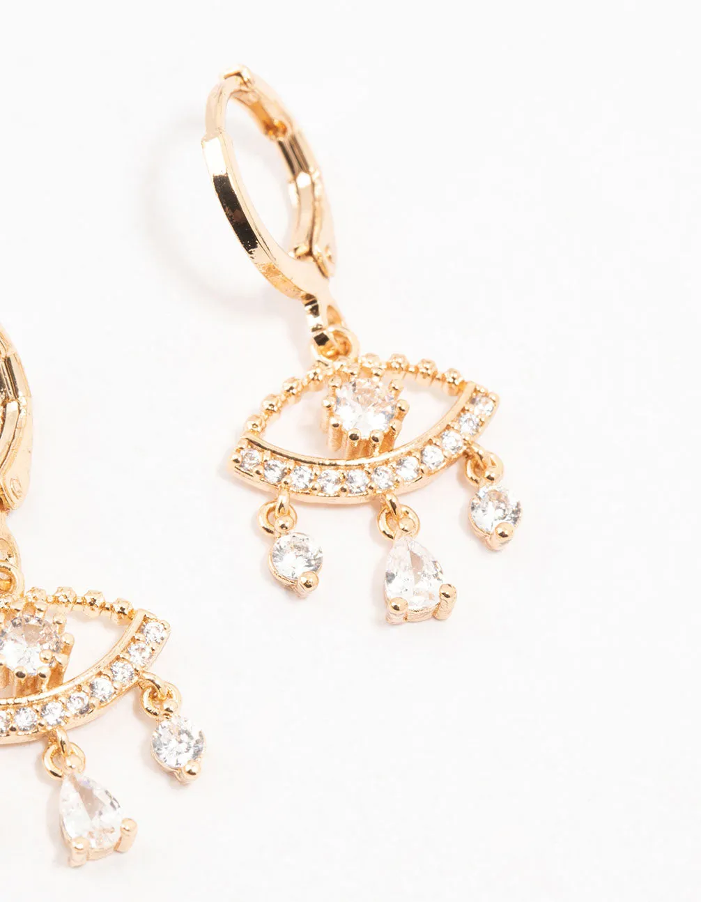 Gold Cubic Zirconia Evil Eye Huggie Earrings sold by lovisa product image thumbnail 3