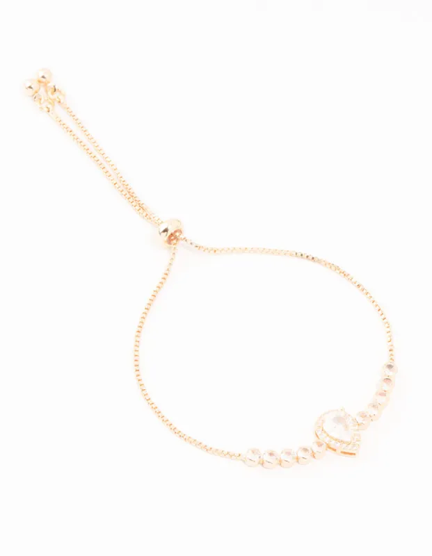 Gold Pear Pave Cubic Zirconia Halo Toggle Bracelet sold by lovisa
