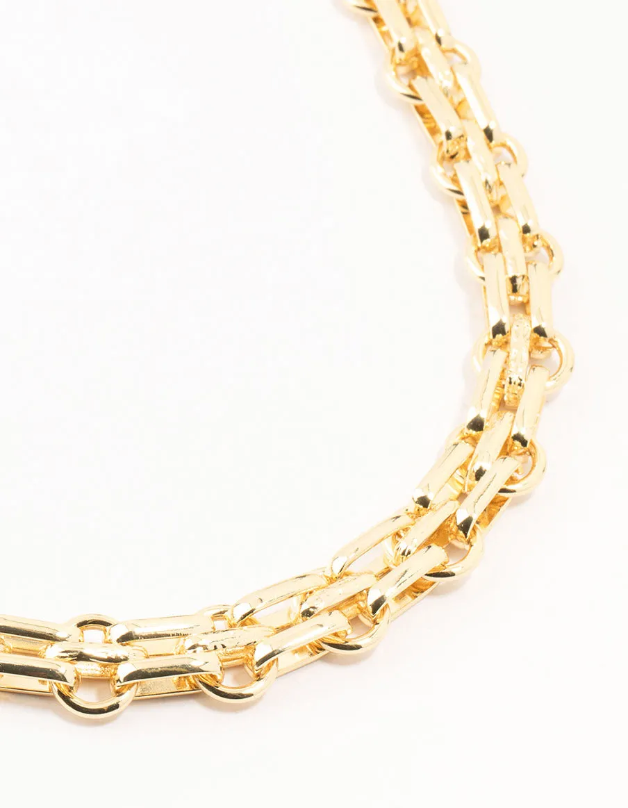 Gold Plated Chunky Link Chain Necklace sold by lovisa