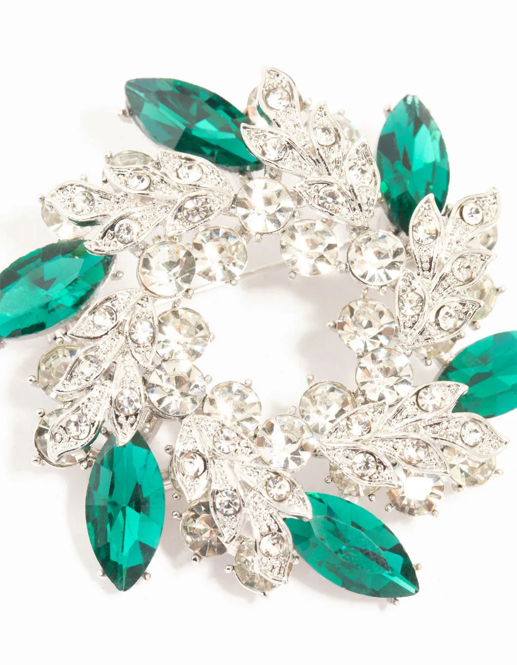 Silver & Green Diamante Wreath Brooch sold by lovisa product image thumbnail 2