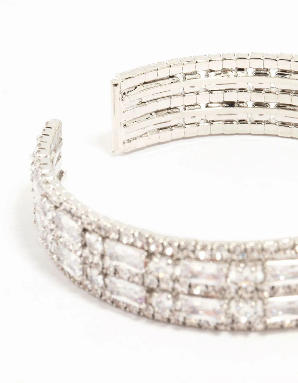 Silver Cubic Zirconia Layered Wrist Cuff sold by lovisa product image thumbnail 3