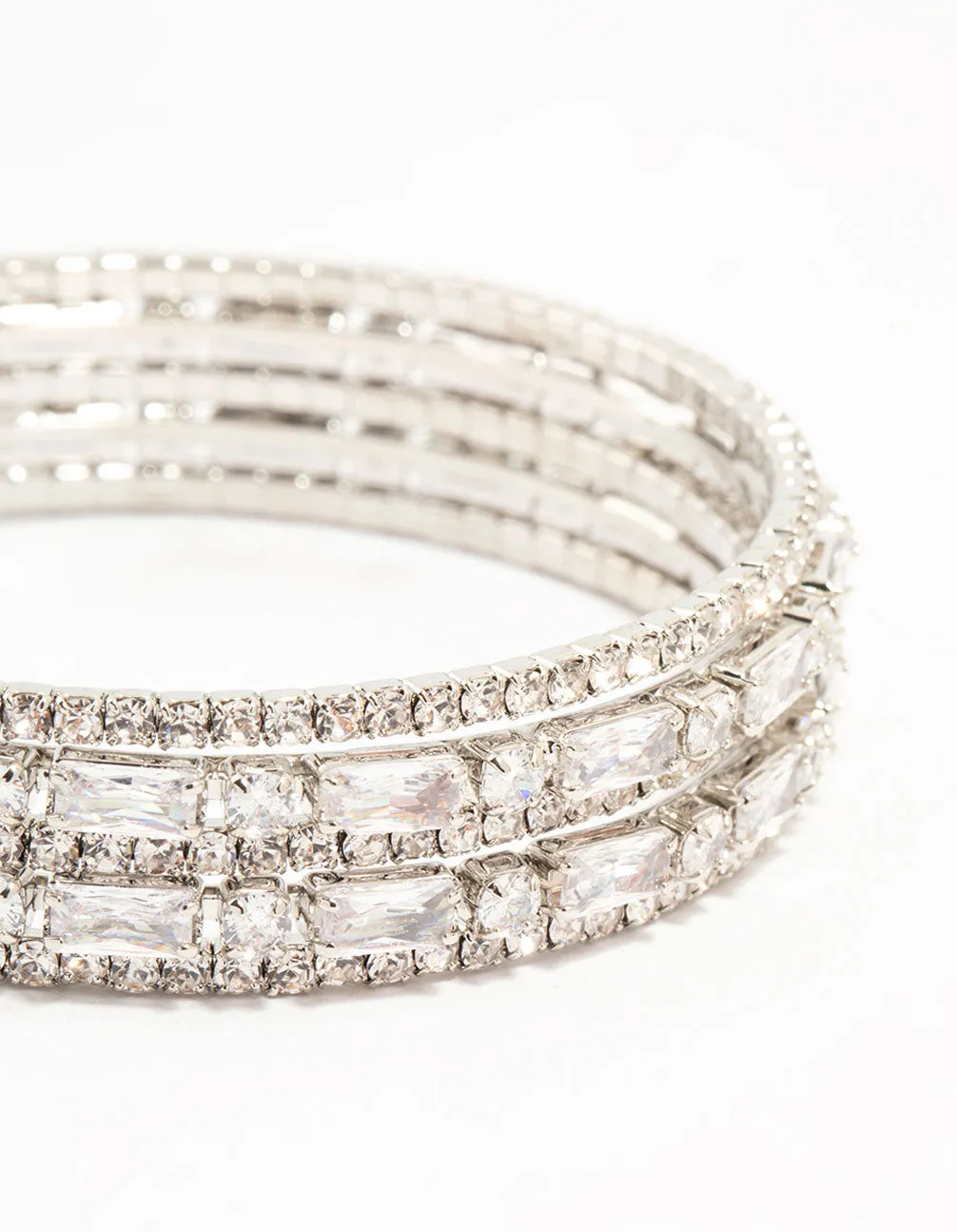 Silver Cubic Zirconia Layered Wrist Cuff sold by lovisa product image thumbnail 2