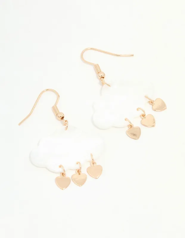 Acrylic Pearl Rain Cloud Drop Earrings sold by lovisa