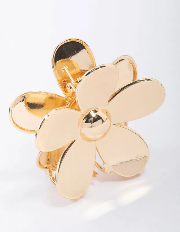 Gold Daisy Flower Hair Claw Clip sold by lovisa