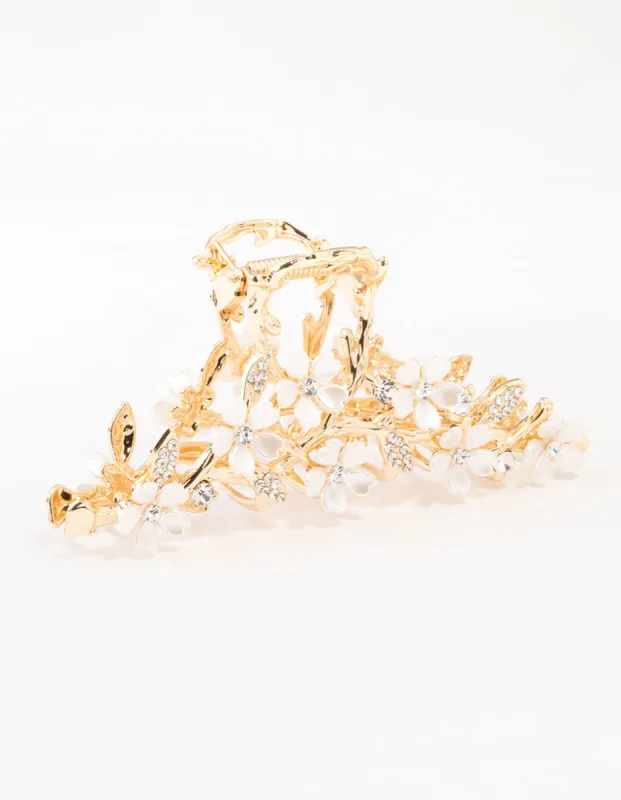 Gold Winding Thorn & Flower Claw Clip sold by lovisa