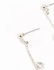 Silver Dainty Diamante Leaf Drop Earrings sold by lovisa