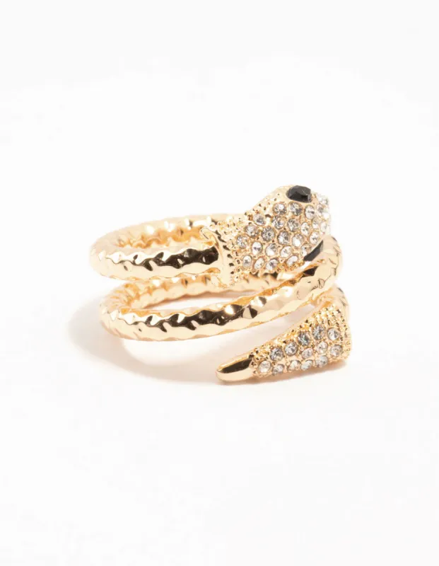Gold Bling Snake Wrapped Ring sold by lovisa