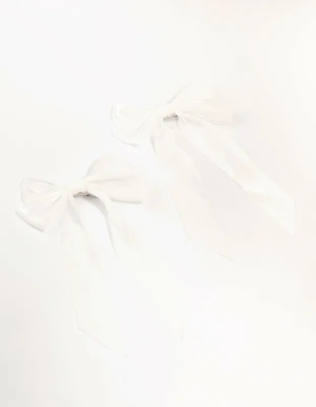 Large White Organza Fabric Bows 2-Pack sold by lovisa