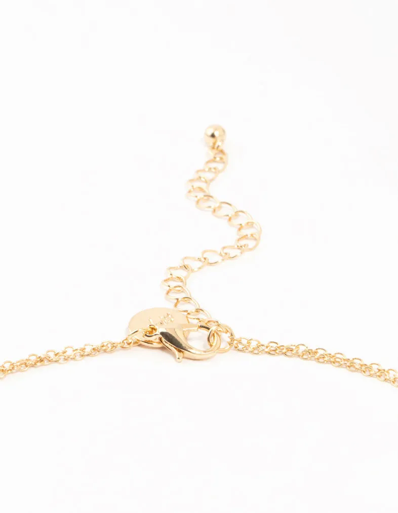 Gold Double Chain Pearl & Heart Necklace sold by lovisa product image thumbnail 3