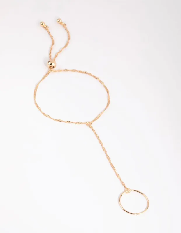 Gold Singapore Ring Hand Chain sold by lovisa