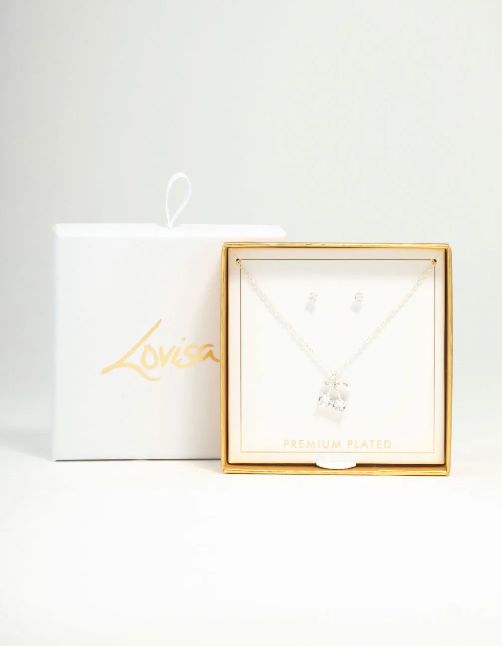 Silver Diamante Cherry Necklace & Stud Earrings Set sold by lovisa product image thumbnail 4