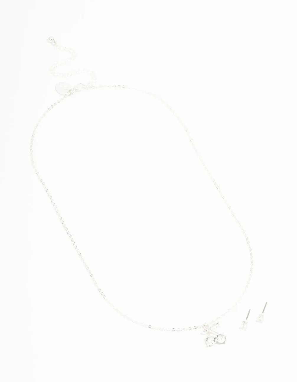 Silver Diamante Cherry Necklace & Stud Earrings Set sold by lovisa product image thumbnail 2